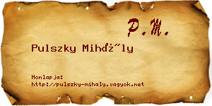 Pulszky Mihály névjegykártya